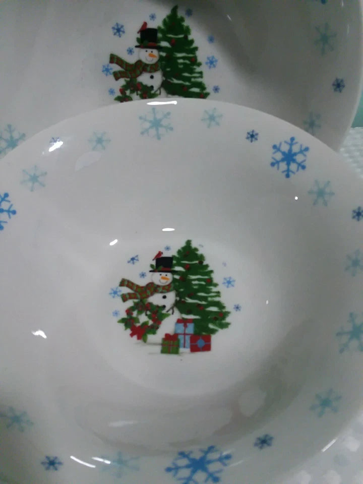 Snowman Christmas Bowl Set