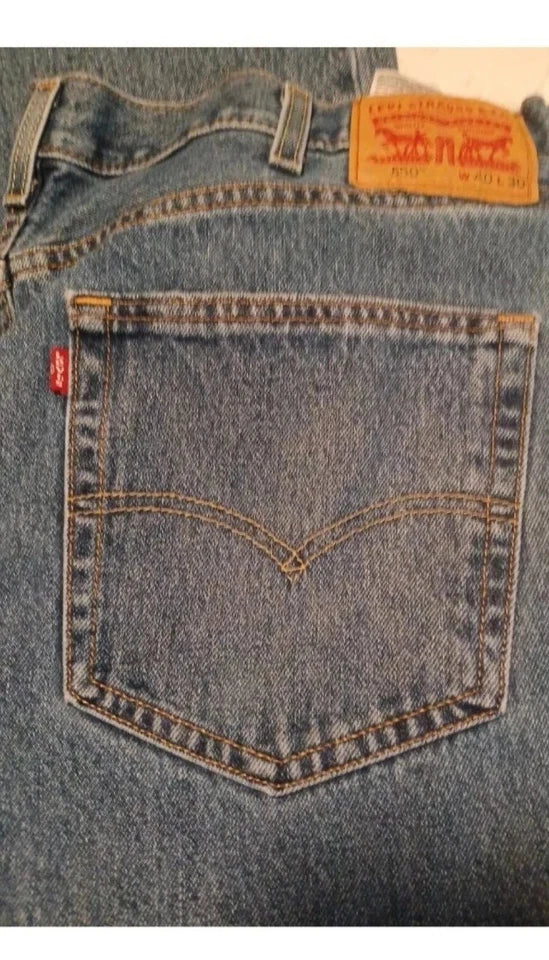 Vintage Levis 550 Jeans Mens 40x30 Blue Denim Tapered Leg Relaxed Fit