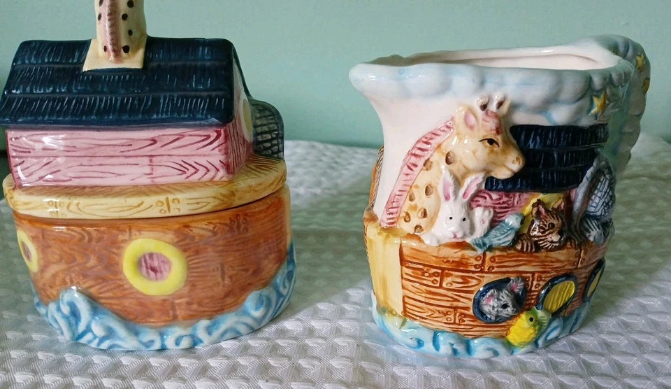 Noah’s Ark Sugar Bowl and Creamer Set