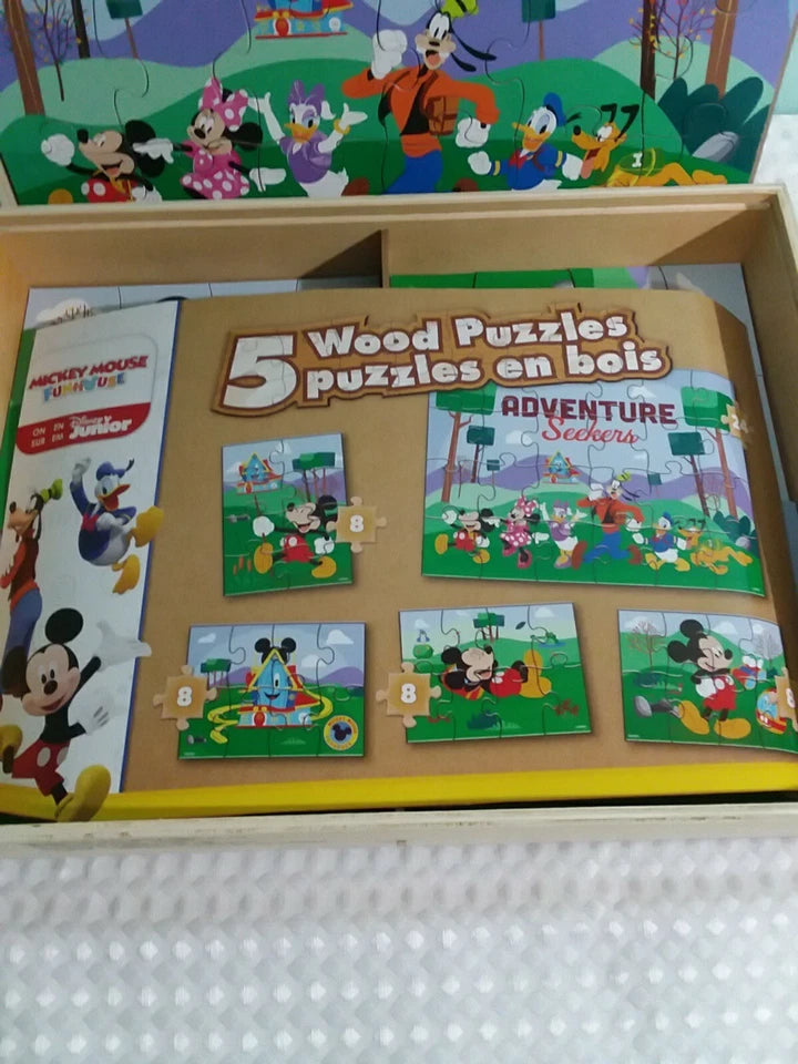 Disney JR Mickey Mouse Fun House - Set of 5 Wooden Puzzles