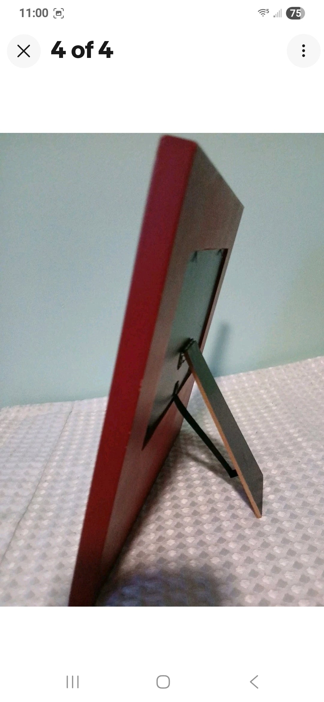 Red Wooden Picture Frame 4x6 Mosaic Flower