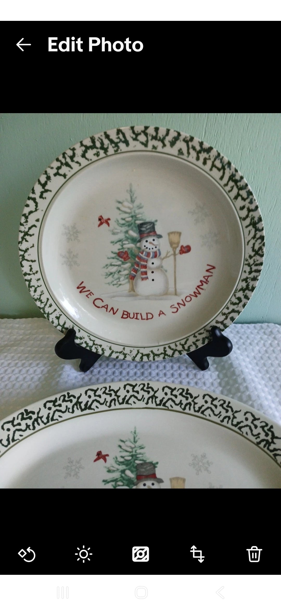 Snowman  14" Platter And 10"  Plate Set