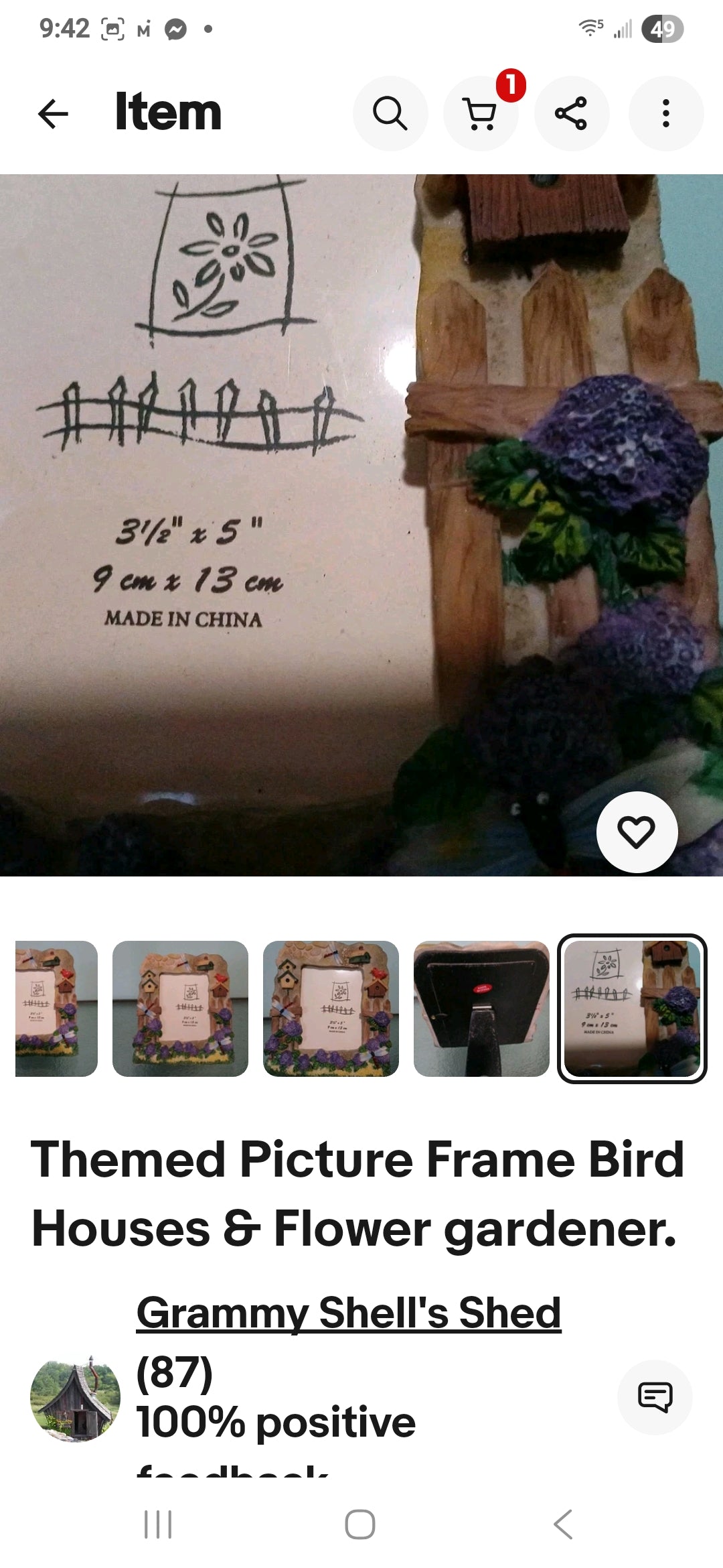 Themed Picture Frame for Bird Watchers & Flower Gardeners