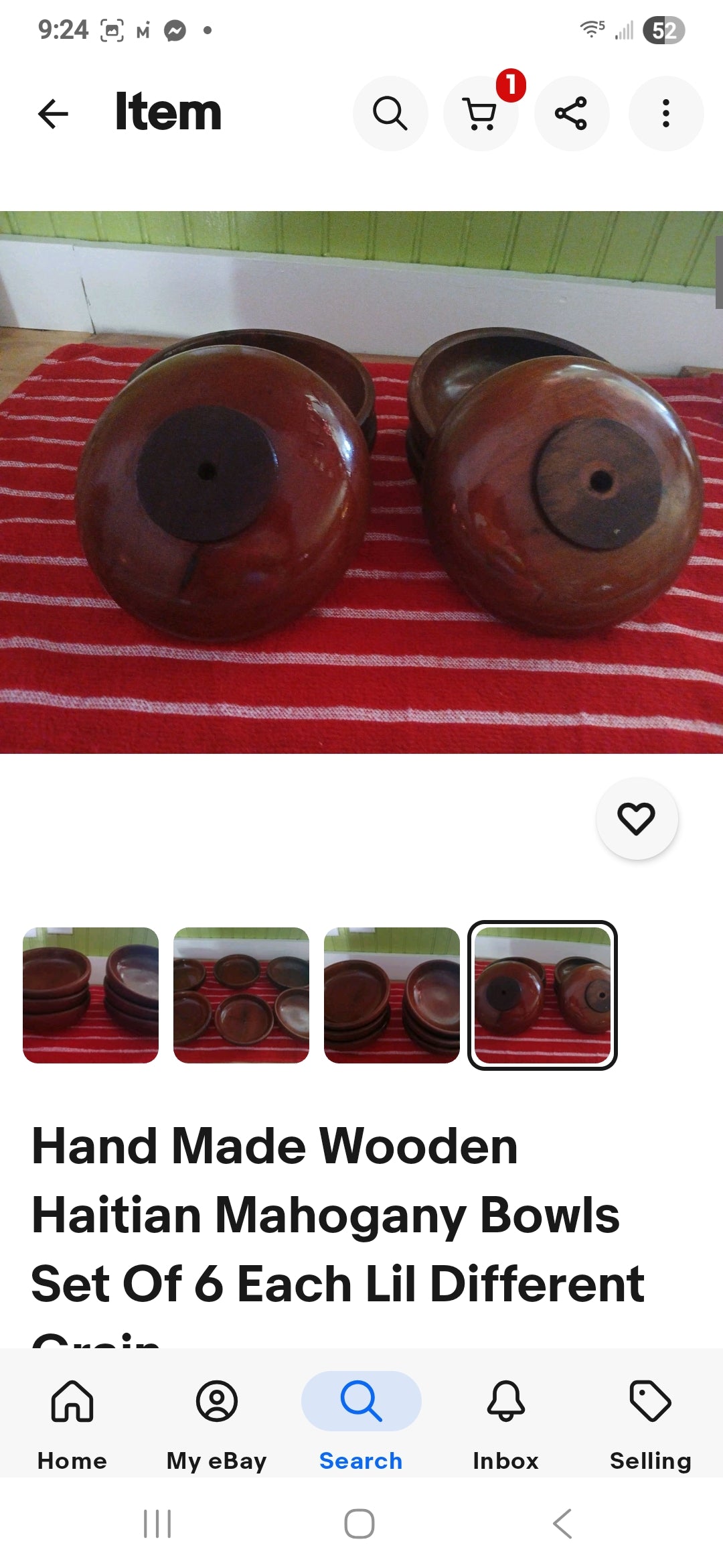 Handmade Wooden Mahogany Bowls - Set of 6