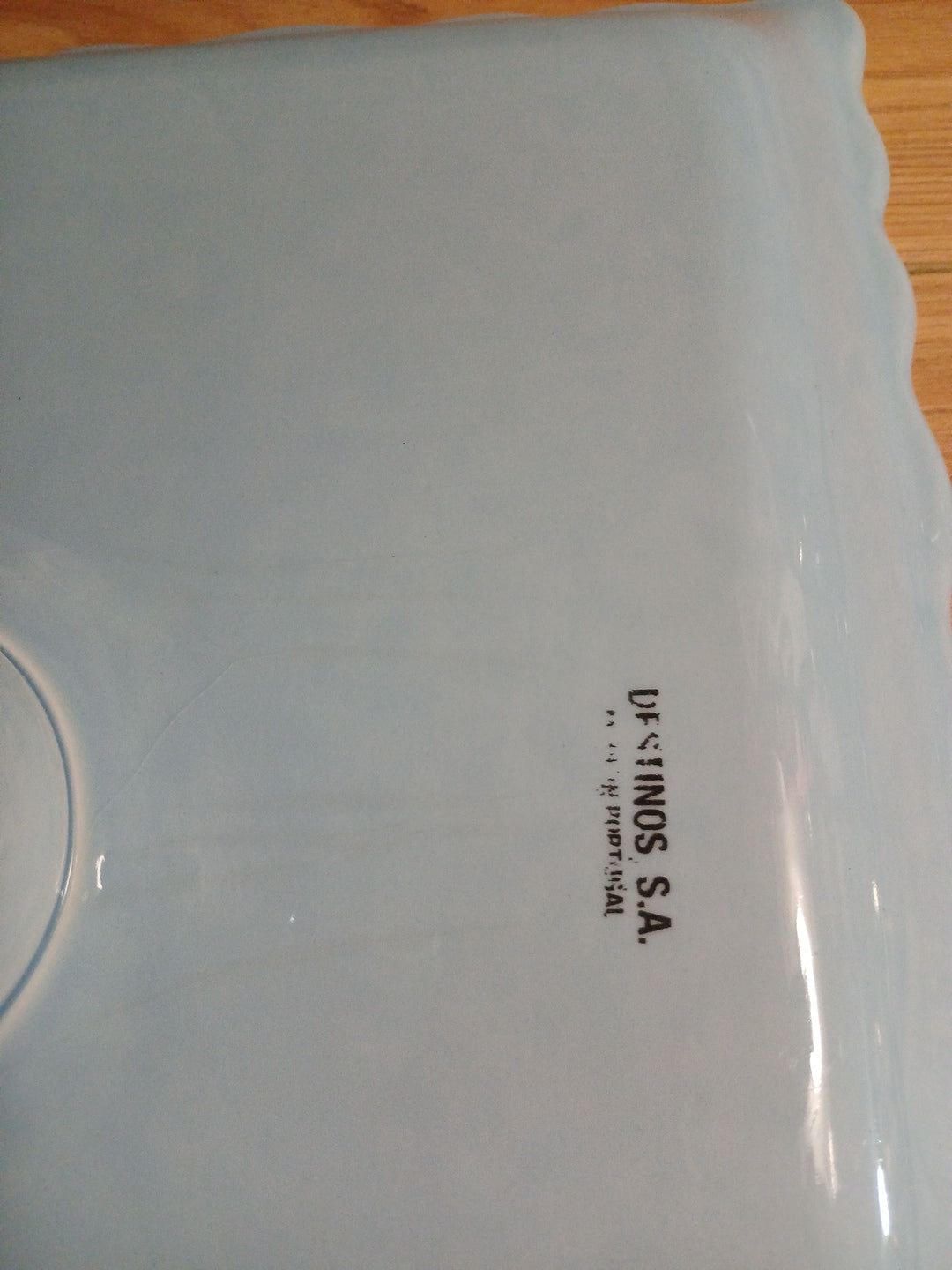 Ceramic Light Blue Peddistool , Square Cake Stand BY DESTINOS S.A From Portugal