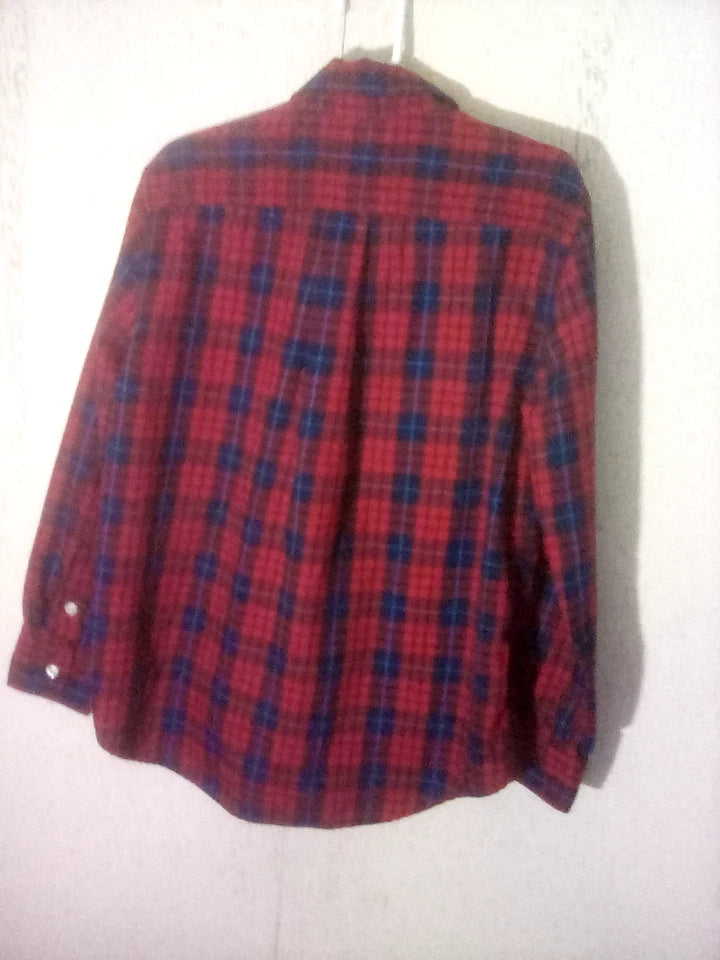 Chaps Boys Long Sleeve Oxford Shirt - All Over Print Size 5