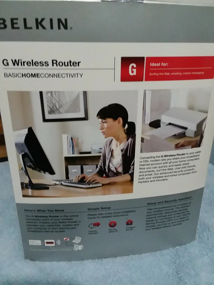 Belkin G WIRELESS  ROUTER In Box  Simple Setup With Instructions