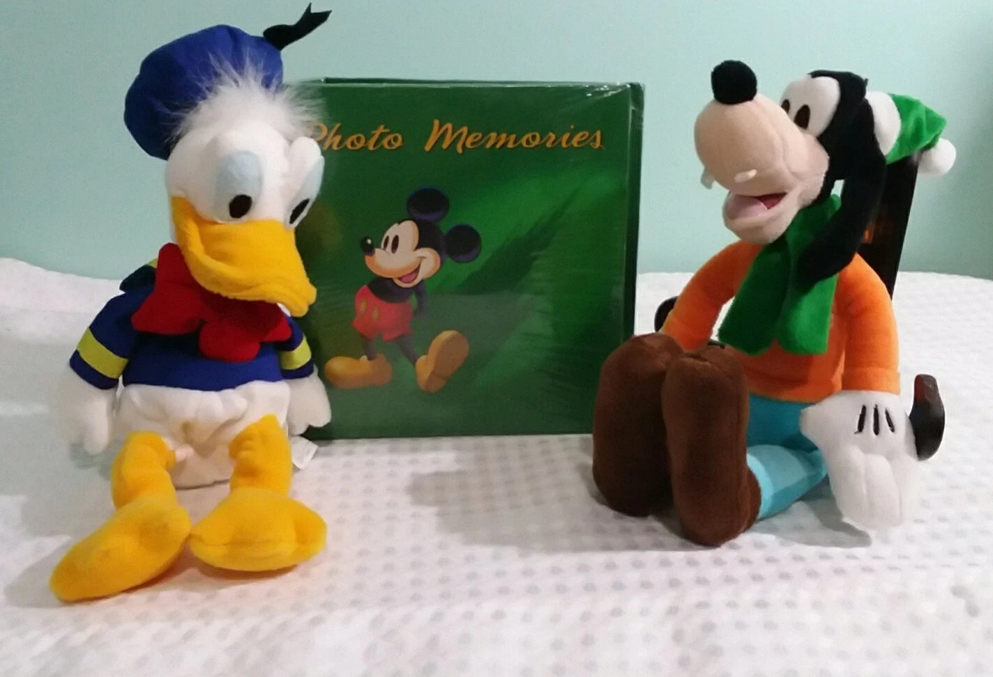 Disney Store Mickey Mouse Plush & Photo Memory Album & Donald Duck & Goofy Plush
