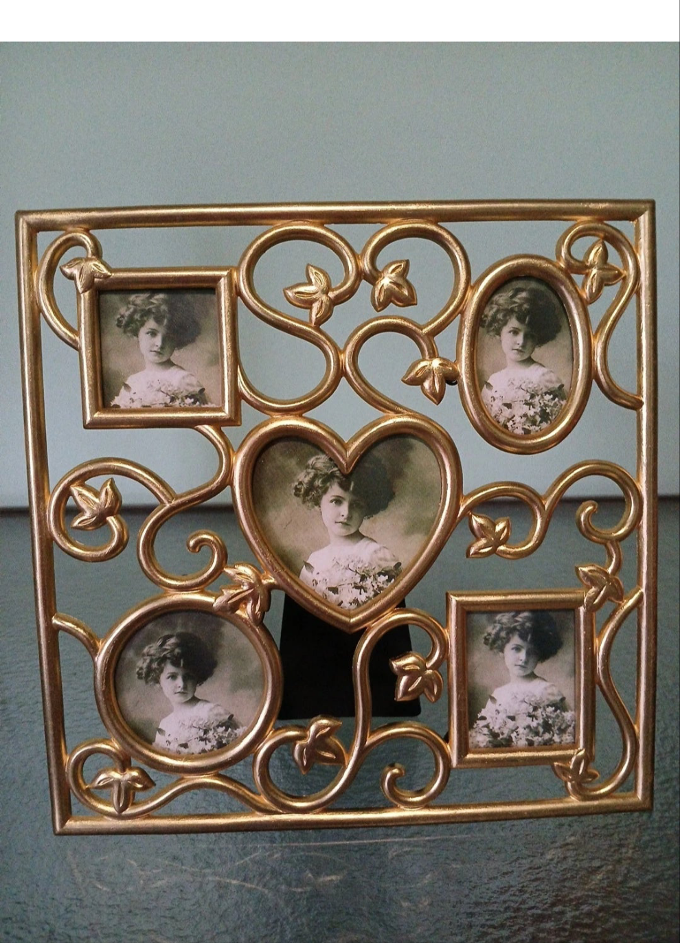 Gold Painted Picture Frame with 5 Small Inserts