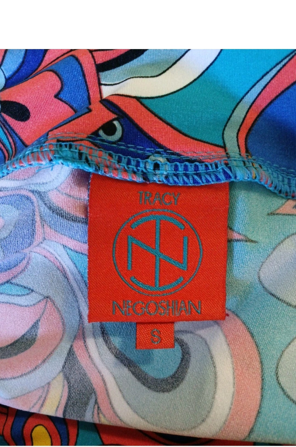 Tracy Negoshian Womens Turquoise Midi Dress sz small