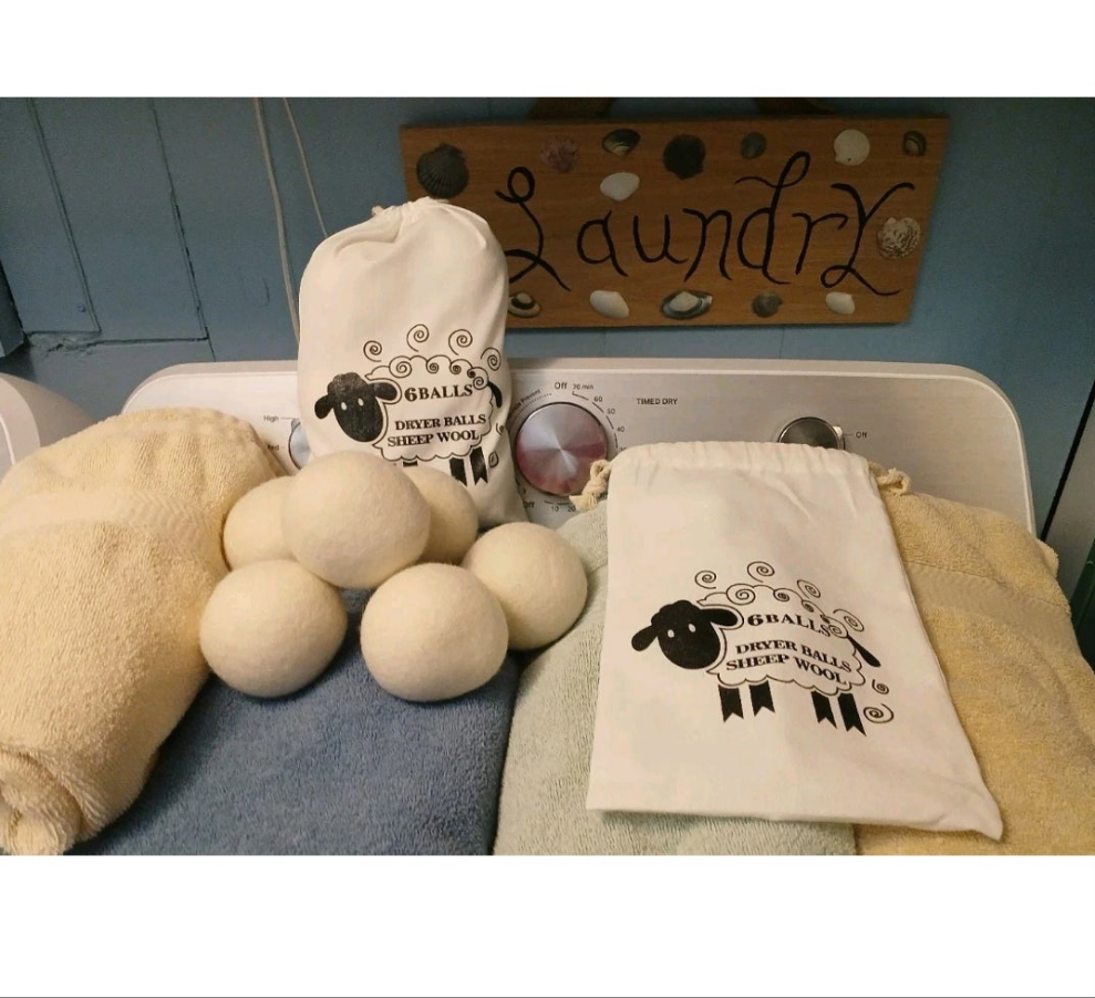 Organic Lambs Wool Dryer Balls - XL (6 Pack)