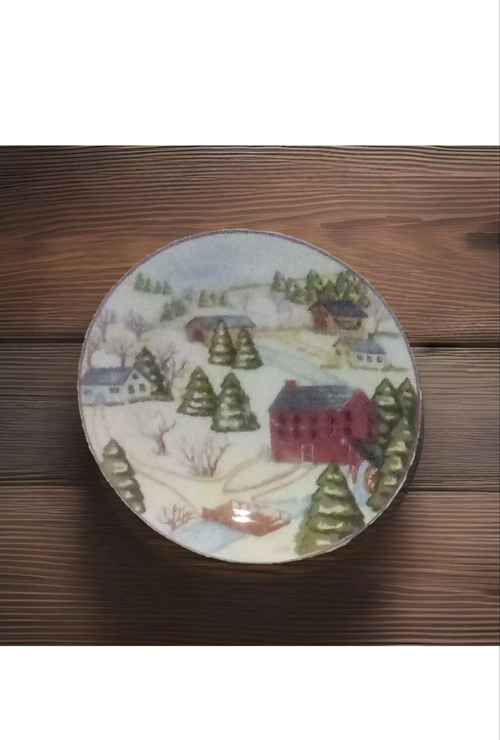 Decorative Gibson Plate Mountain Country Snow Scene