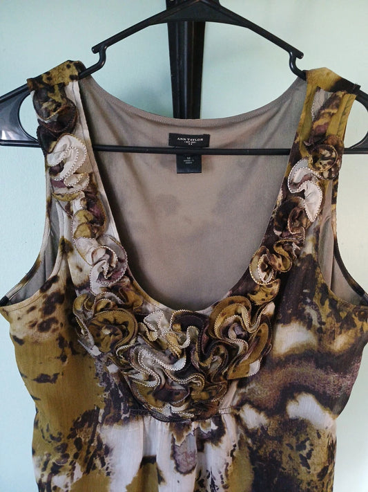 Ann Taylor Ladies  Sleeves top two-tone Design Sz M