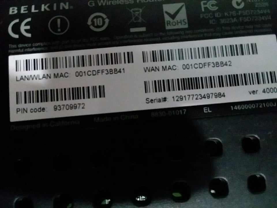 Belkin G WIRELESS  ROUTER In Box  Simple Setup With Instructions