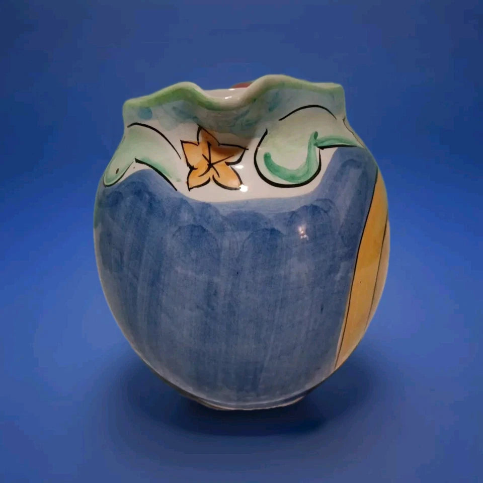 Bella Ceramica  vintage  Pitcher Nautical Design  Hand Painted