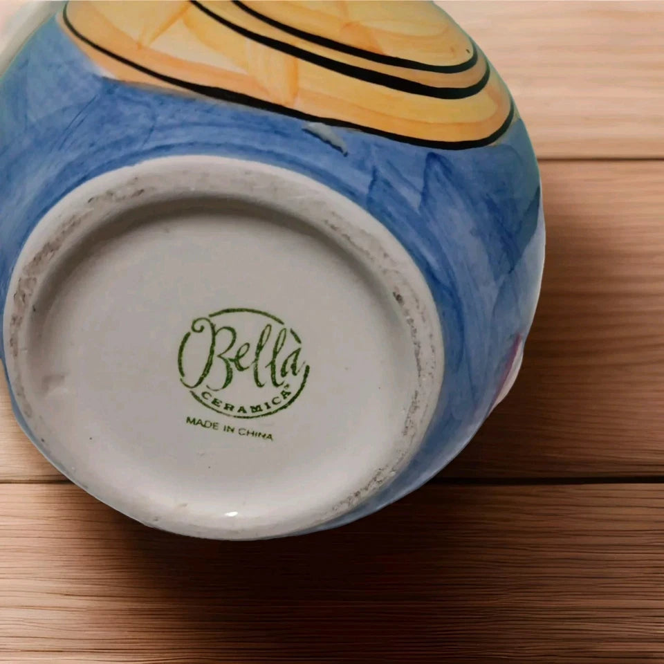 Bella Ceramica  vintage  Pitcher Nautical Design  Hand Painted