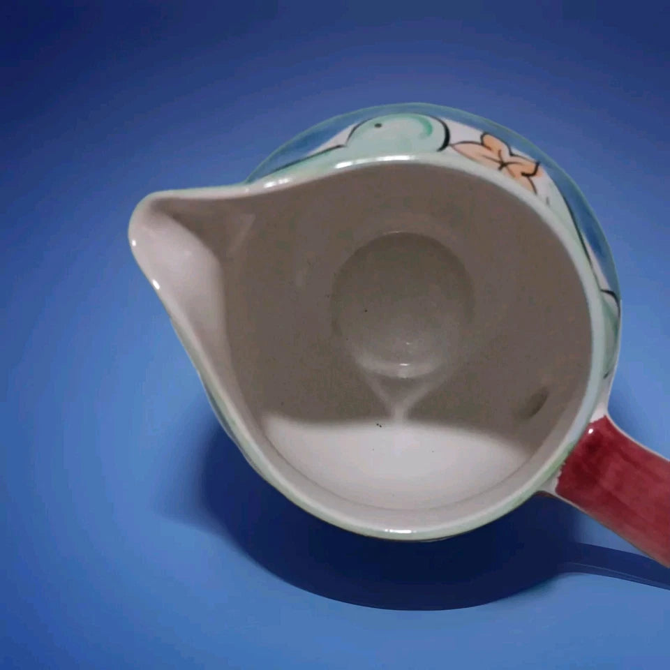 Bella Ceramica  vintage  Pitcher Nautical Design  Hand Painted