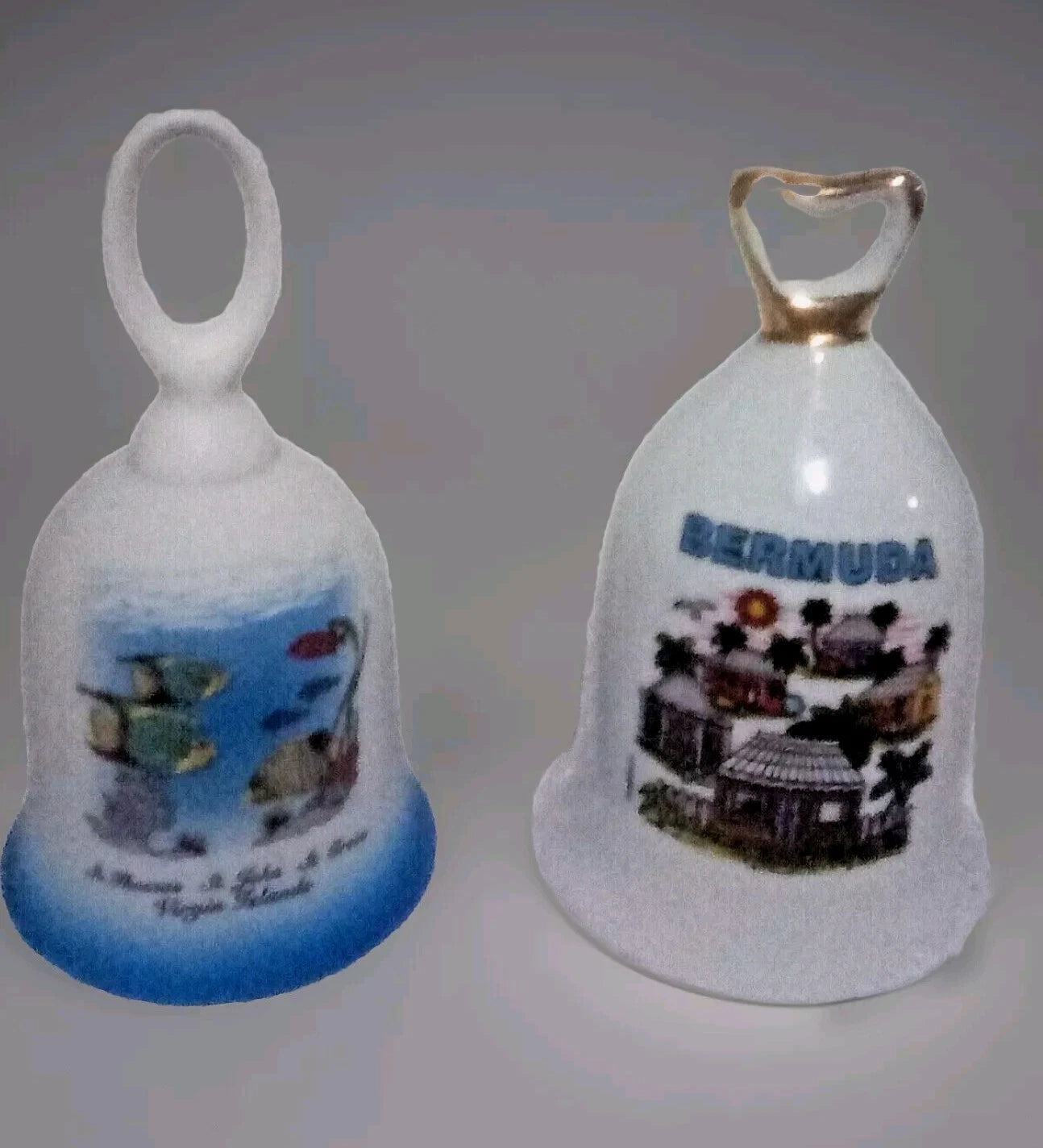 Porcelain Bells Lot of 2 - Bermuda and Virgin Islands