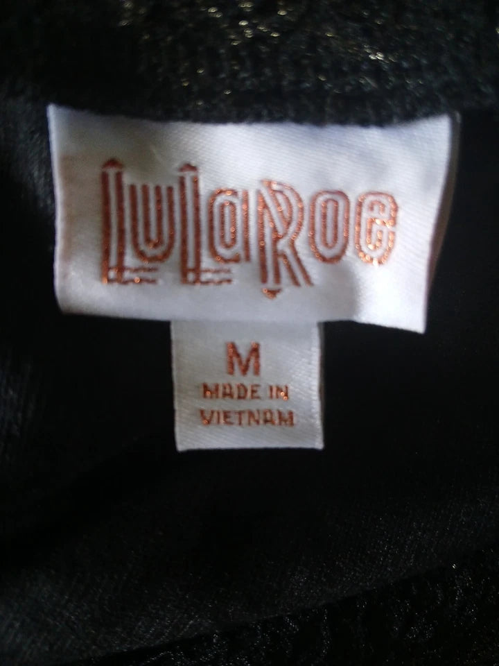 LuLaRoe Fitted short Cassie Skirt - Black Glitter M