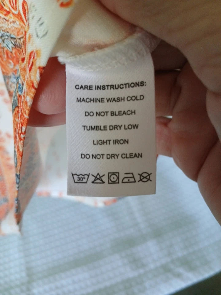 ladies blouse handmade Sz Large V Neck Short Sleeves Light Weight.