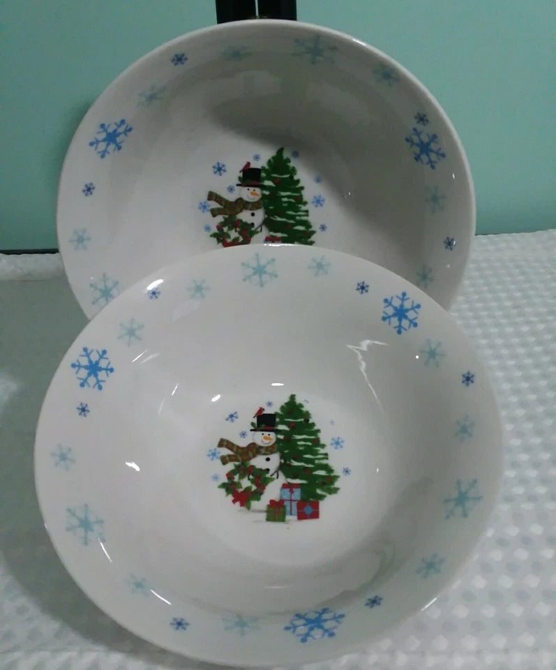 Snowman Christmas Bowl Set