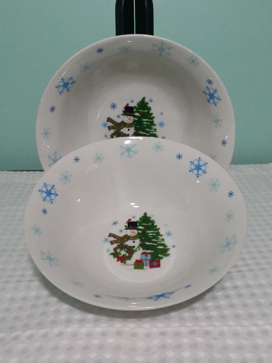 Snowman Christmas Bowl Set