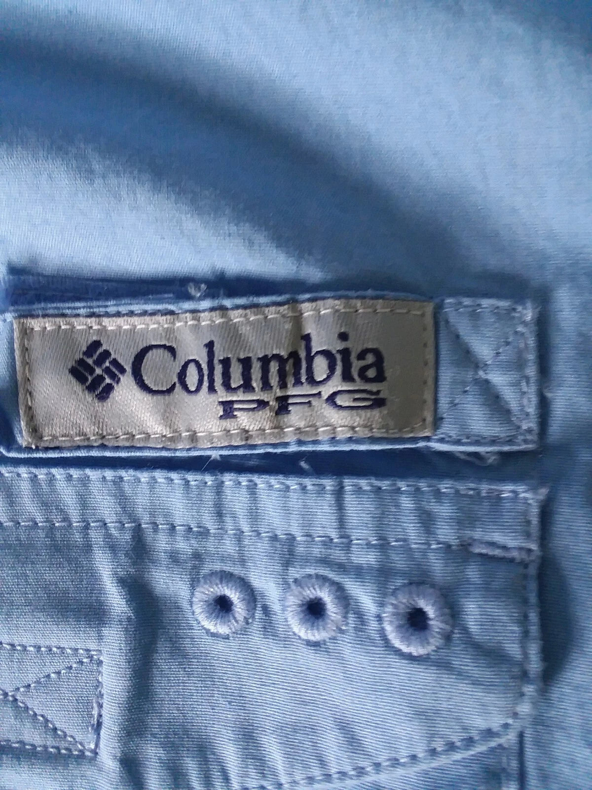 Columbia PFG Boys Shirt - Blue, Short Sleeve, XL