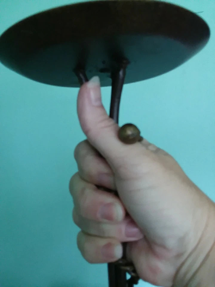 7" Cast Wrought Iron Candelabra with Rope Design