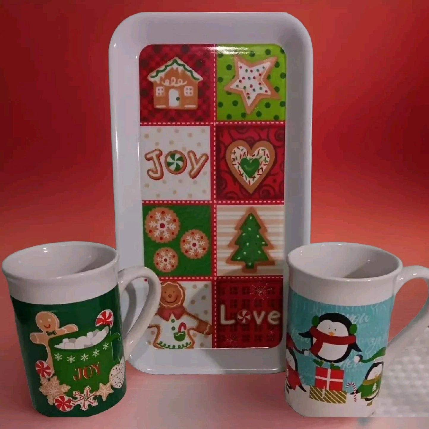 Santa's Cookie Tray ROYAL Norfolk Christmas Mug Set