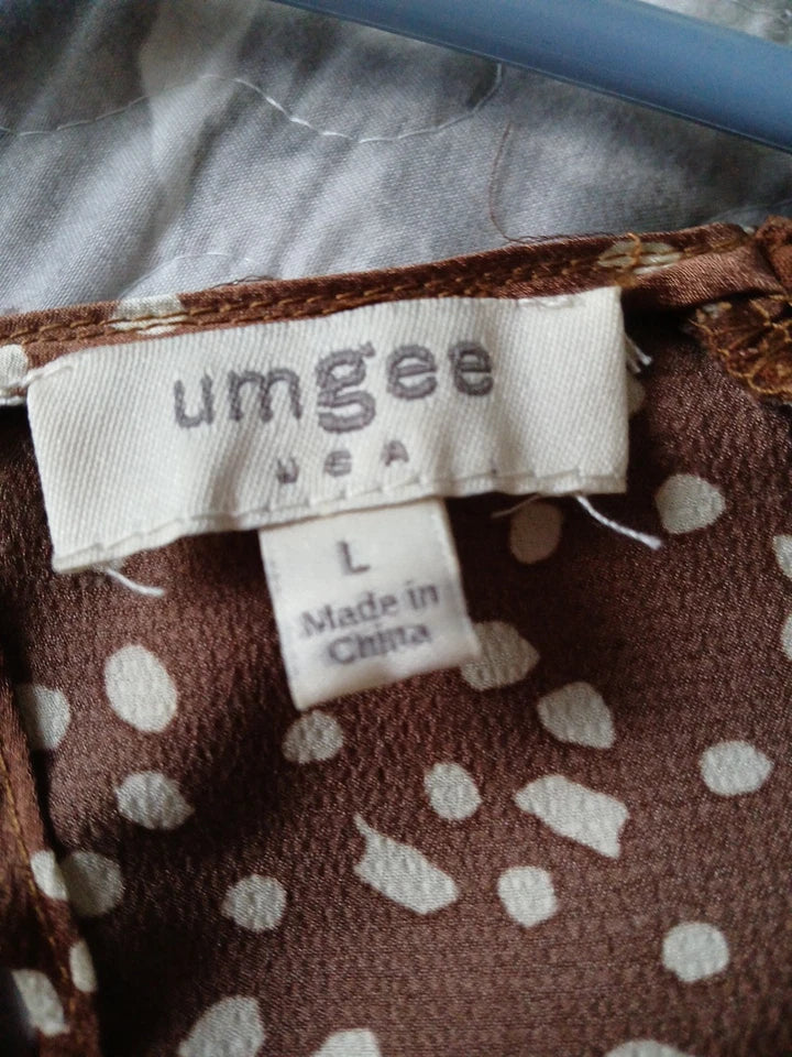 UMGEE Ladis mini dress Baby Doll Style. Sz L 3/4 Slv Pullover & Above the Knee