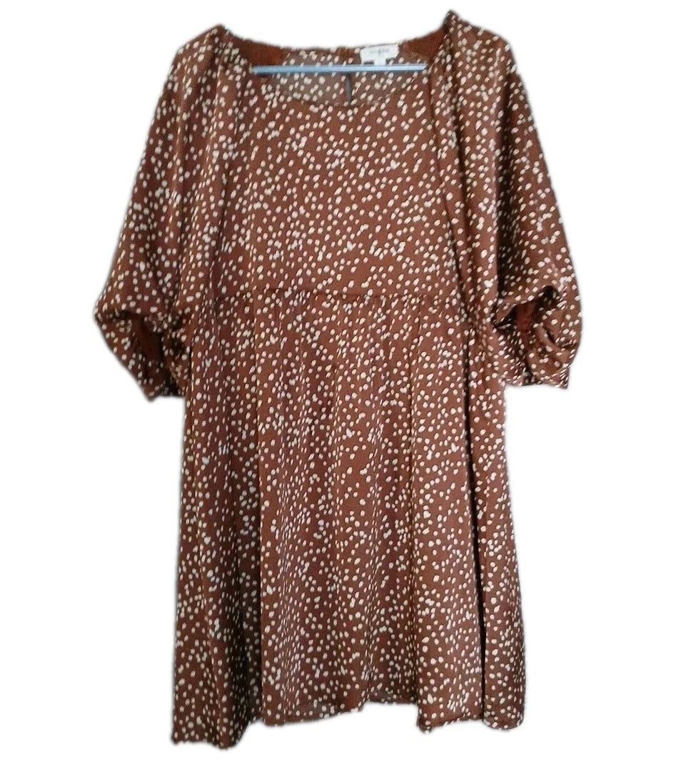 UMGEE Ladis mini dress Baby Doll Style. Sz L 3/4 Slv Pullover & Above the Knee