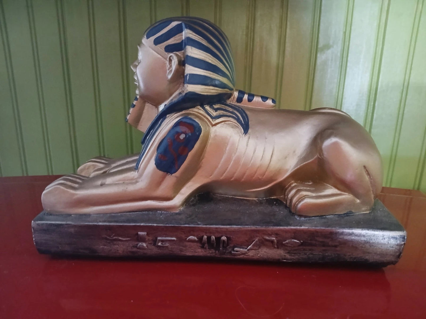 Egyptian Sphinx 3in Statue - Gold & Blue