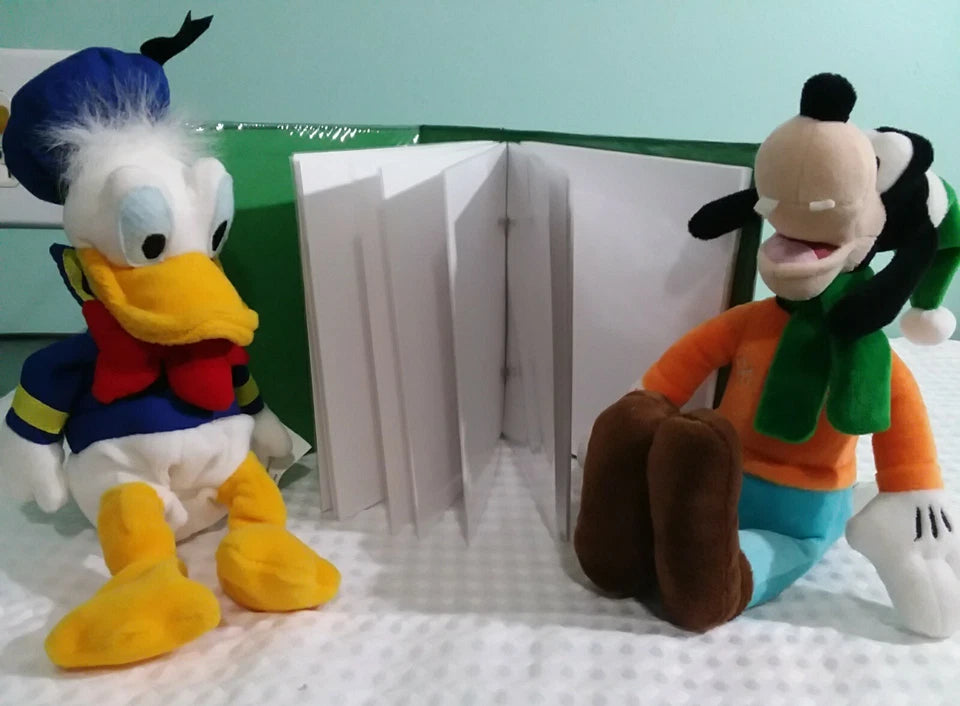 Disney Store Mickey Mouse Plush & Photo Memory Album & Donald Duck & Goofy Plush