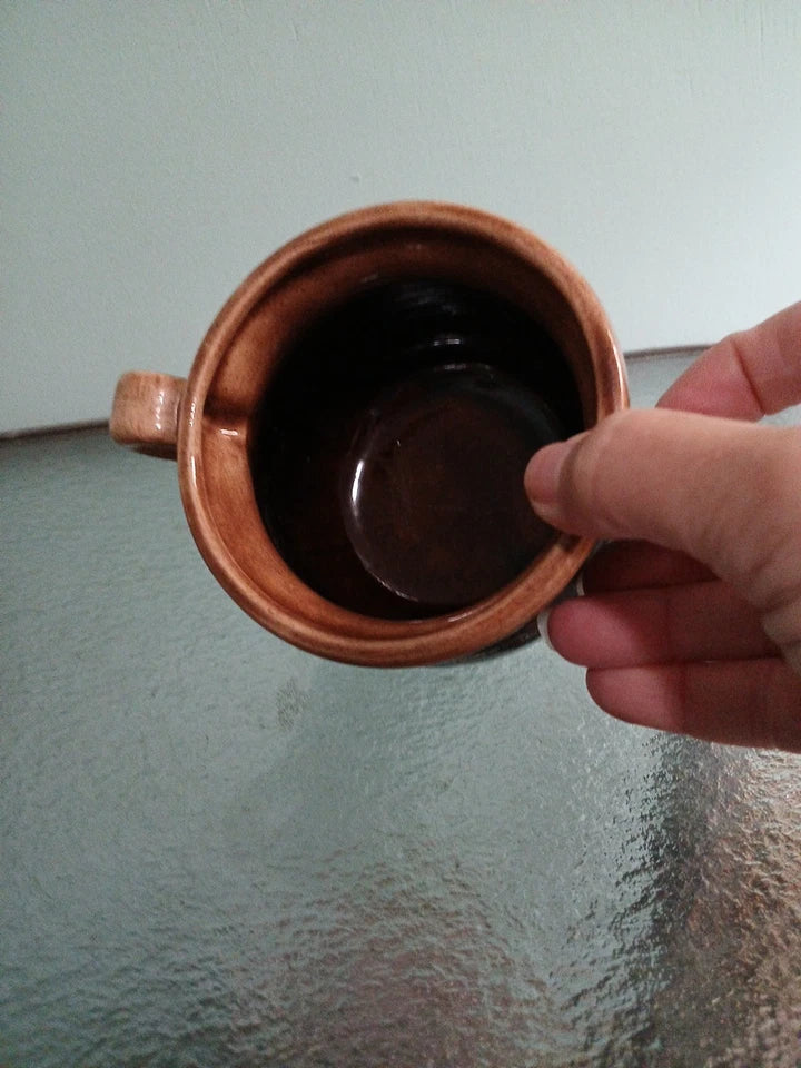 Small Honey Pot with Lid - Brown Drip Glaze Pottery