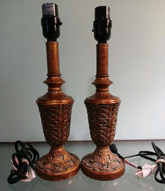 Vintage Lamps Set of 2 Rustic Wicker Designs
