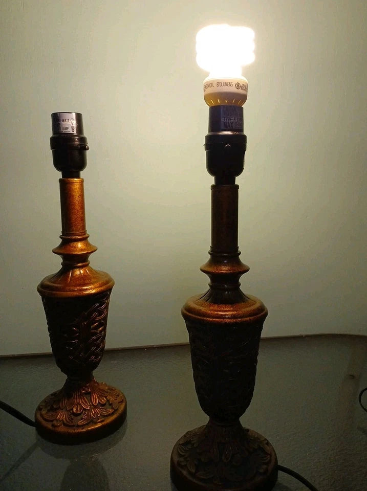 Vintage Lamps Set of 2 Rustic Wicker Designs