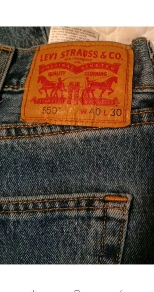 Vintage Levis 550 Jeans Mens 40x30 Blue Denim Tapered Leg Relaxed Fit