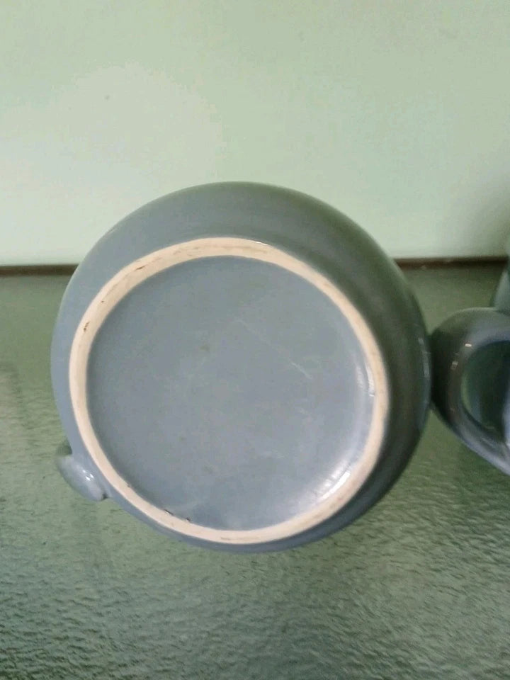 Large Soup Mugs Set Of 2 Slate Blue Ceramic Cups