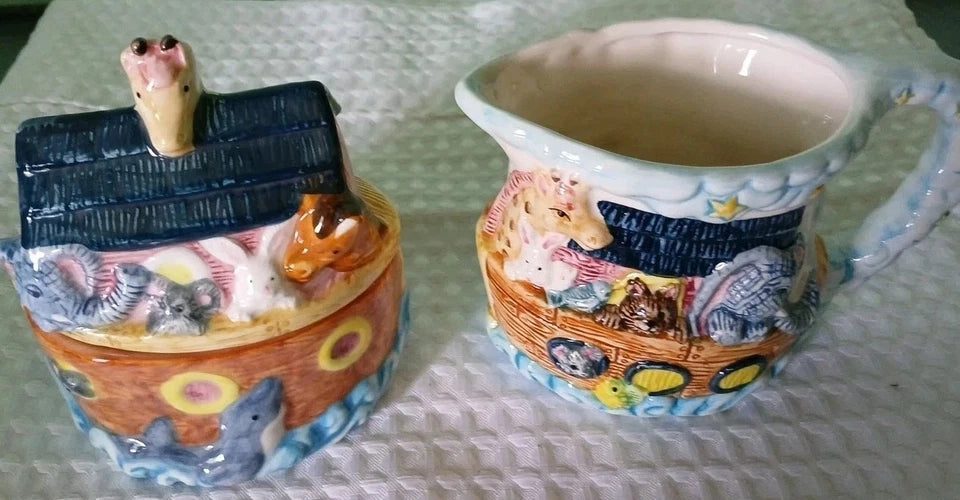 Noah’s Ark Sugar Bowl and Creamer Set