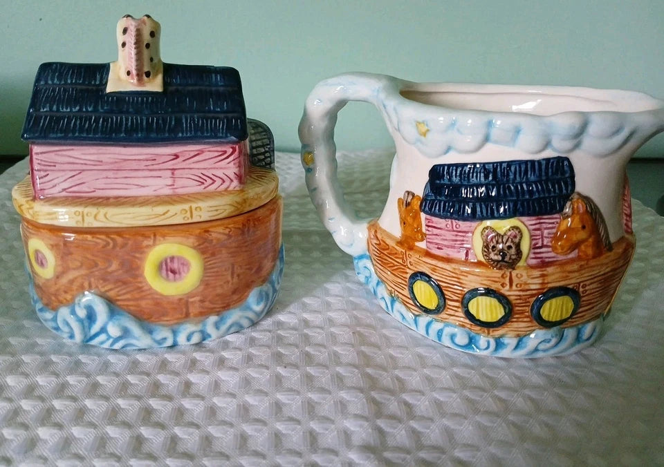 Noah’s Ark Sugar Bowl and Creamer Set