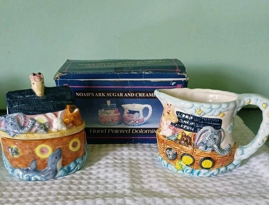Noah’s Ark Sugar Bowl and Creamer Set