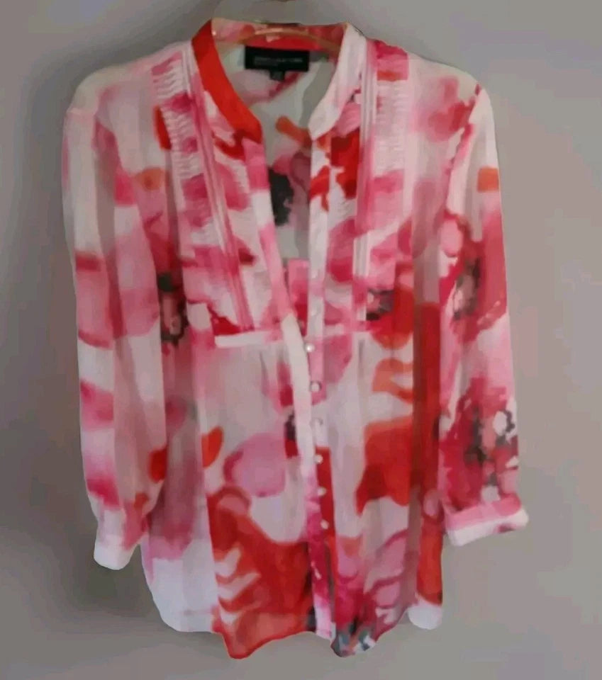 Jones New York Signature Floral Top Blouse