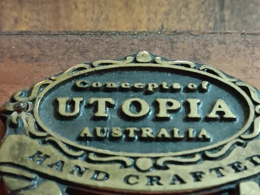 Vntg Australian Tile Folk Art Wall Hanging