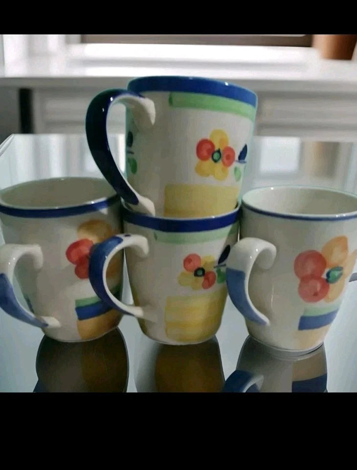 Hand Painted Summertime Dinner Set Plates & Cups