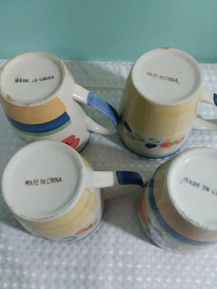 Hand Painted Summertime Dinner Set Plates & Cups