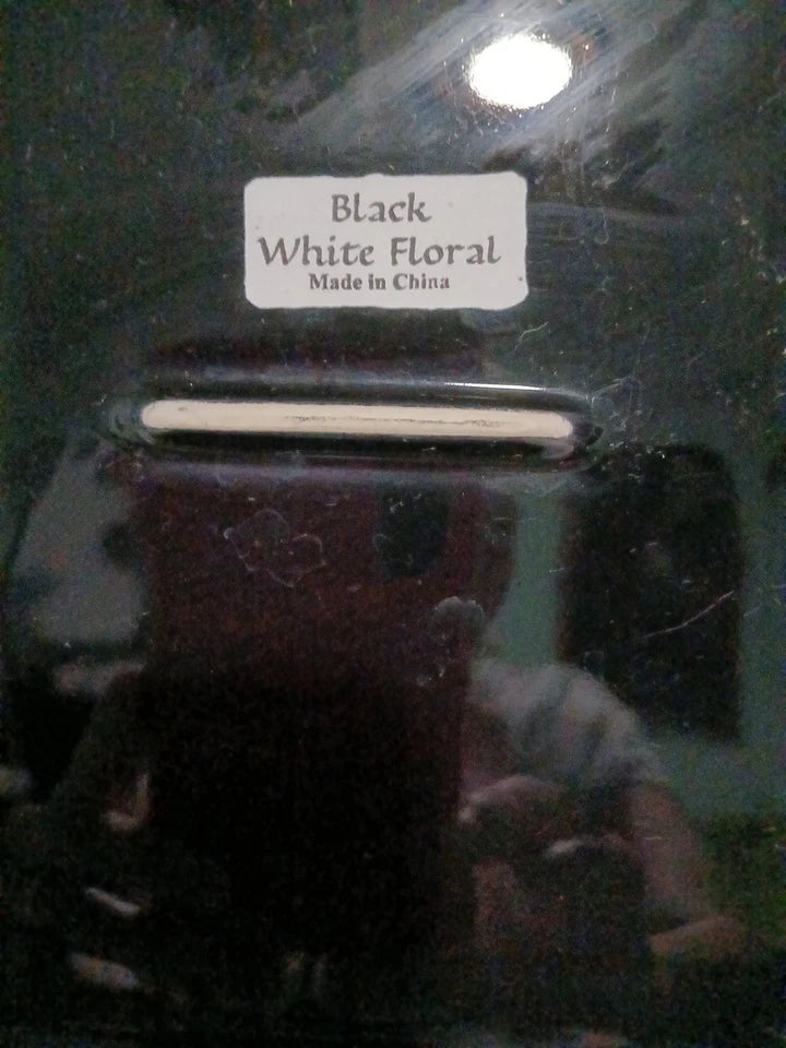 Vintage Black White Damask Floral Serving Platter