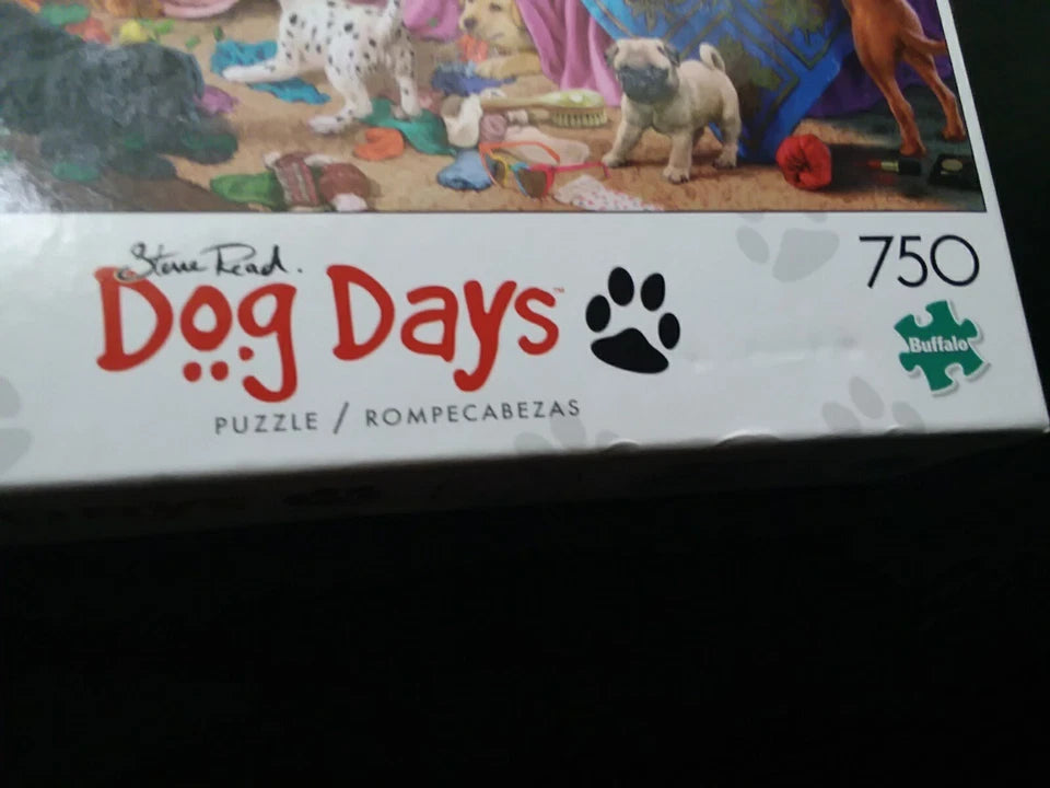 BUFFALO DOG DAYS Steve Read Jigsaw Puzzle, Messy Pups 750 Pieces