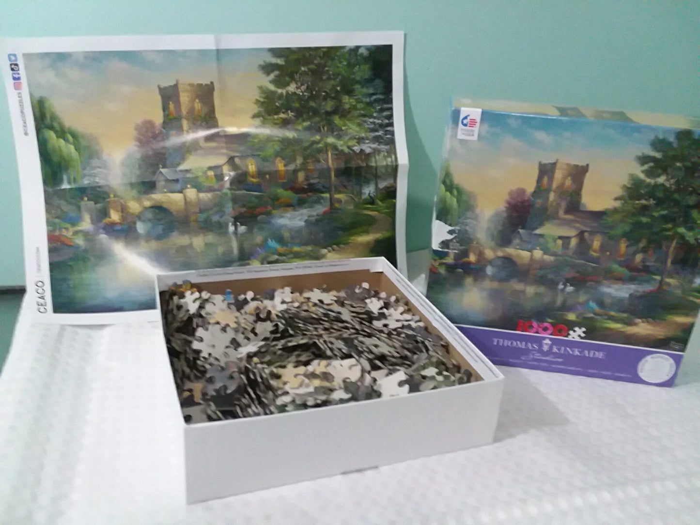 Willow Wood Chapel Thomas Kinkade 1000 Piece Puzzle