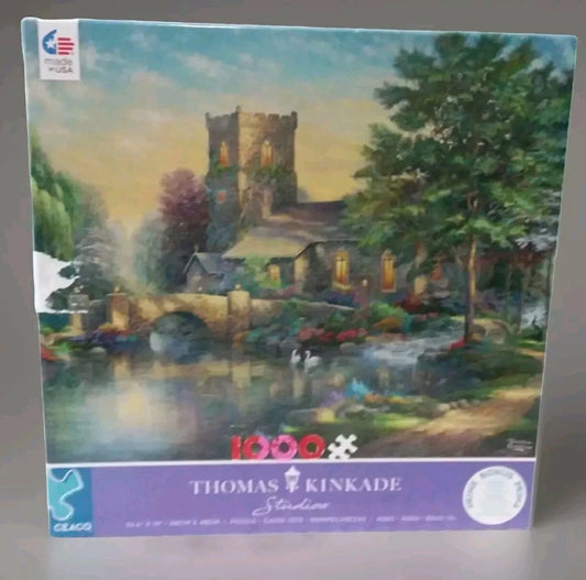 Willow Wood Chapel Thomas Kinkade 1000 Piece Puzzle