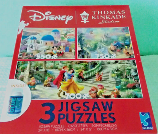 3 In 1 jigsaw puzzle  Disney Princess / Ceaco/Thomas Kinkade Studios /